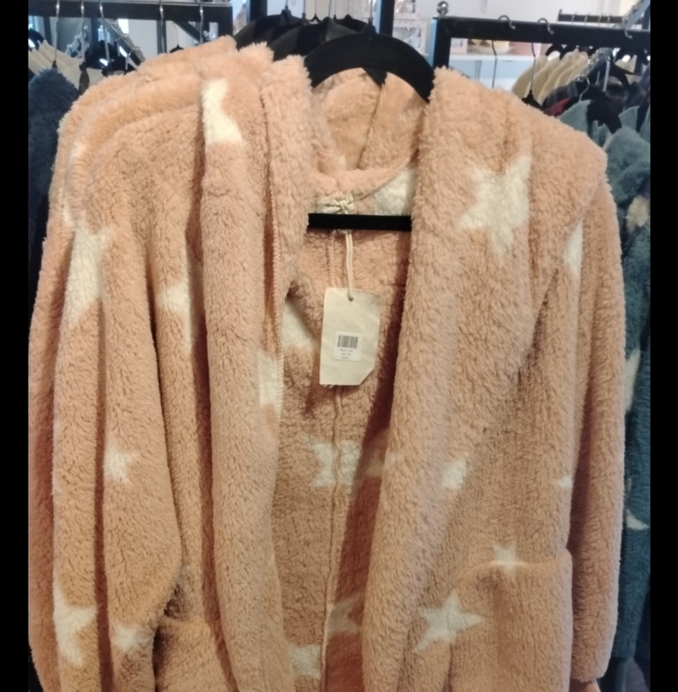 Cozy Star Patterned Tan Jacket